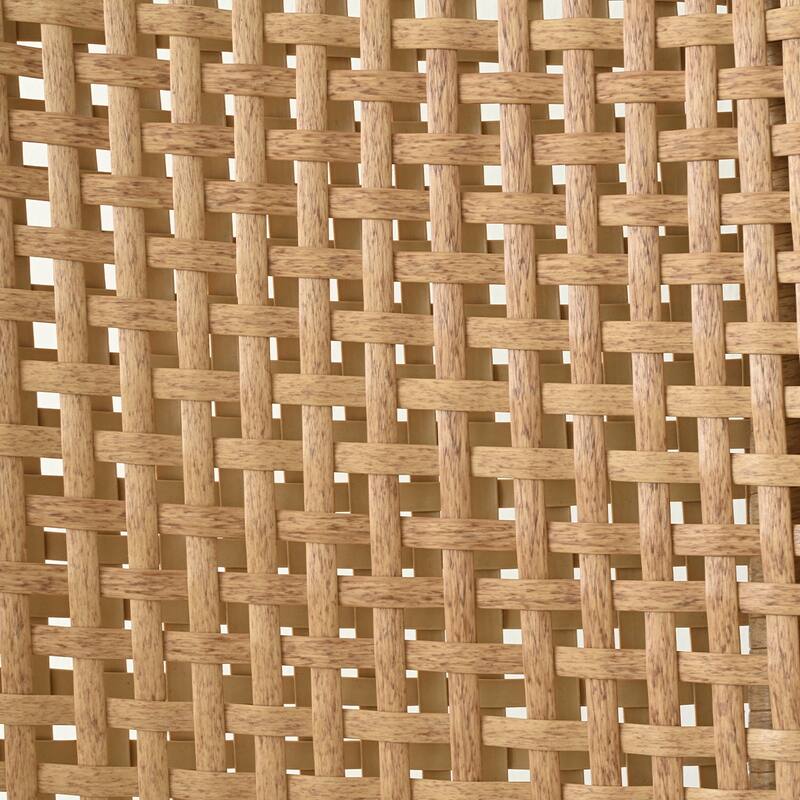 19.5" Seat Height Boucle Rattan Back Dining Chair (Set of 2)