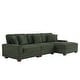 preview thumbnail 75 of 132, 118" W Corduroy L-shape Modular Sectional Sofa with Pillows