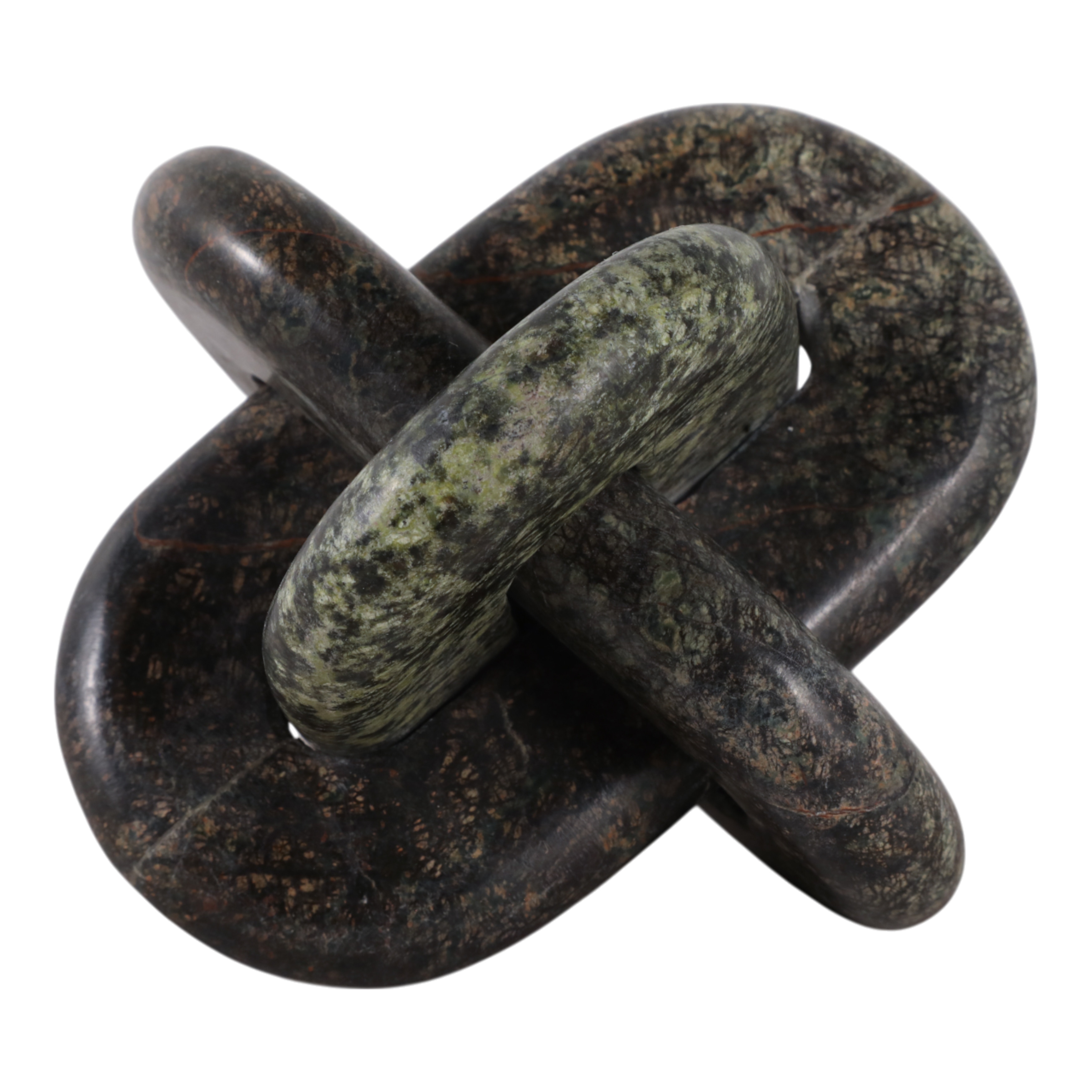 Sculptural Marble Decorative Object with Interlocking Design