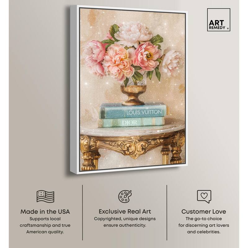 Antique Table Vase Canvas by Art Remedy