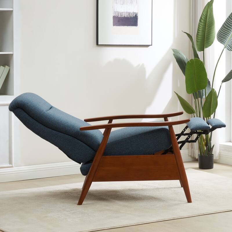 Taylor Wood Arm Push Back Recliner in Performance Fabric by Greyson Living