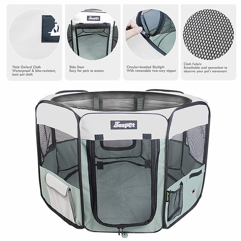 Jespet Soft-Sided Folding Dog & Cat Playpen