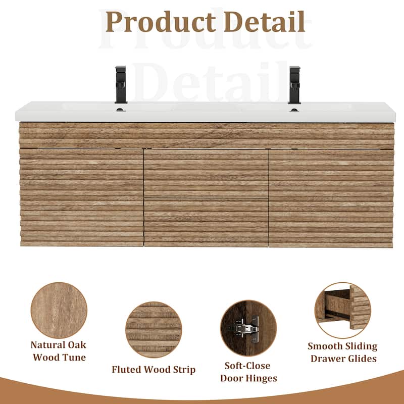 Bathroom Vanity with Drop-In Sink Wall-Mounted Storage Cabinet