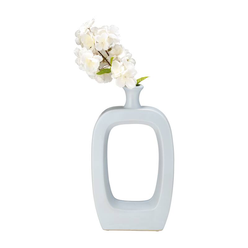 Sagebrook Home Modern Coastal Cut Out Ceramic Bud Vase