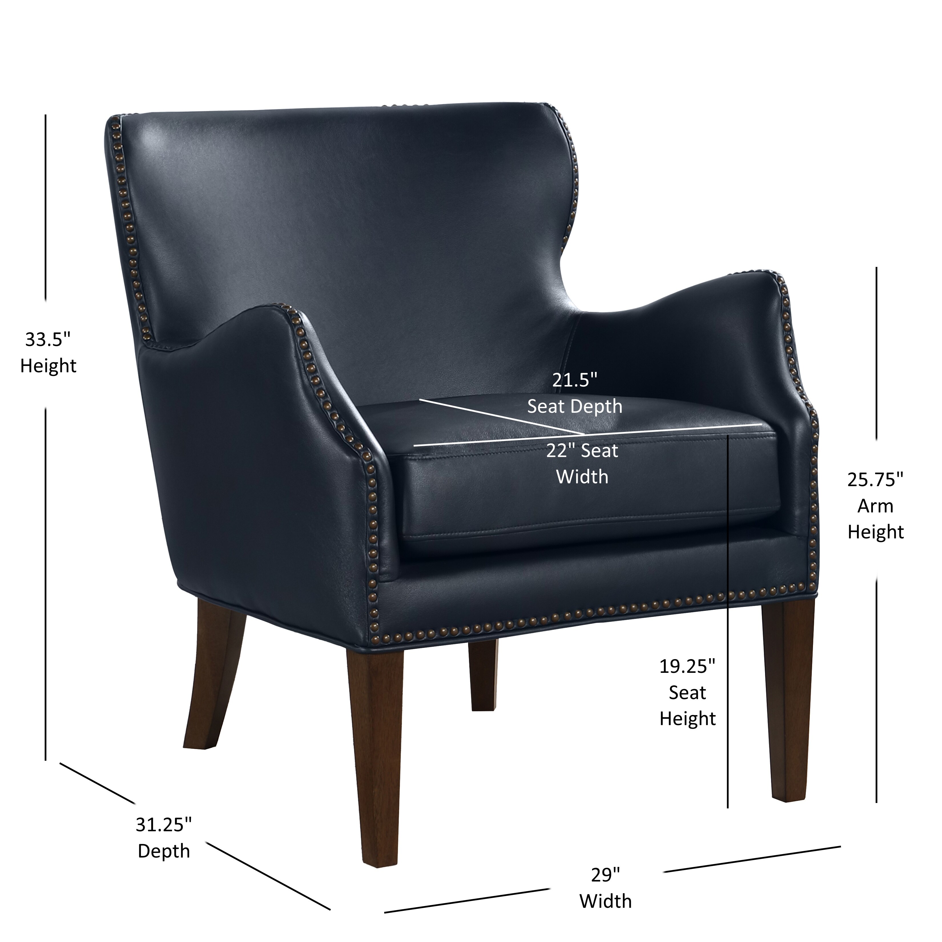 Douglas Faux Leather High Leg Slope Arm Accent Chair by Greyson