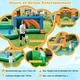 preview thumbnail 8 of 7, Multicolor 750W Blower Kids Inflatable Water Slide with Soccer Gate Ideal for Outdoor Play - 186" x 173" x 100.5" (L x W x H)