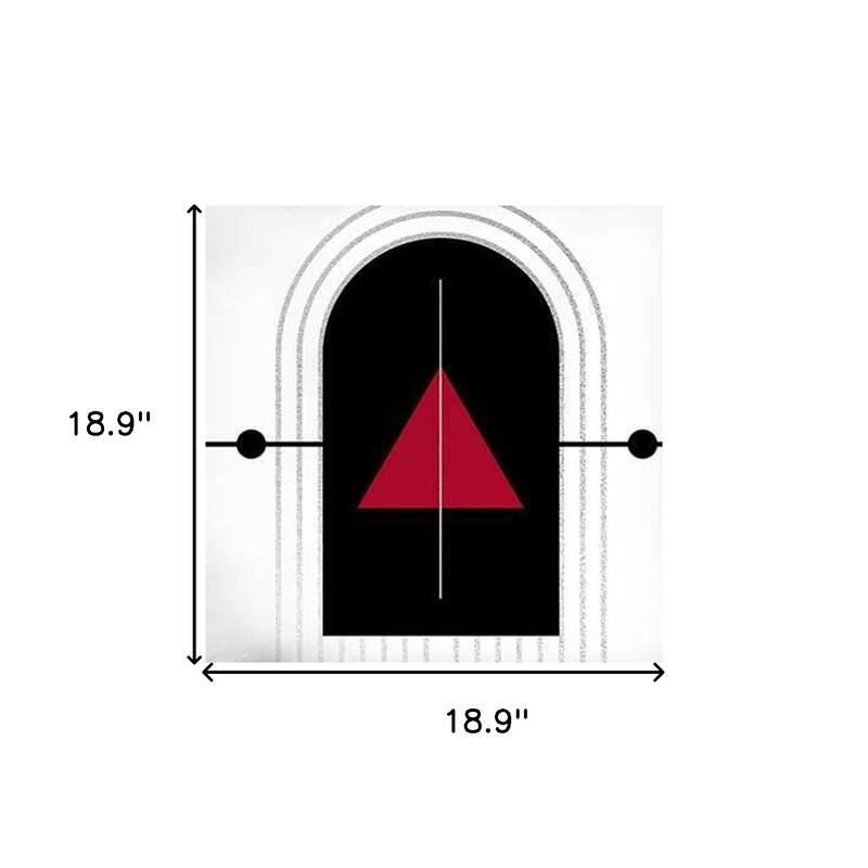 HomeRoots Set Of Two 18" X 18" Black And Red Abstract Zippered Handmade Polyester Throw Pillow