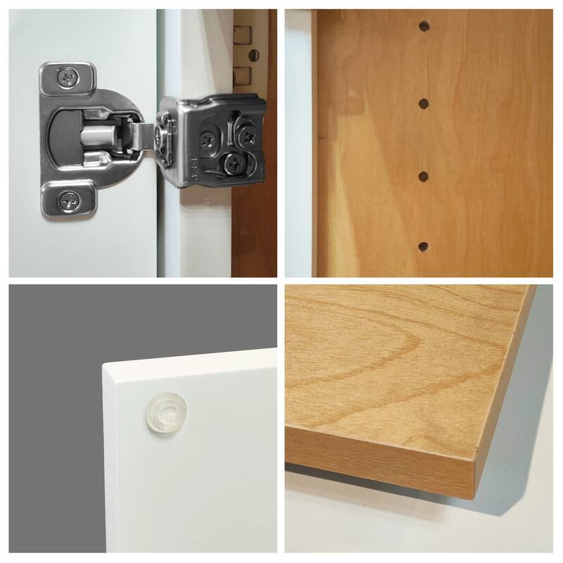 30 Inch White Shaker Double Door Wall Cabinet Solid Wood with 2 adjustable shelves Ready to Assemble for Kitchen Storage