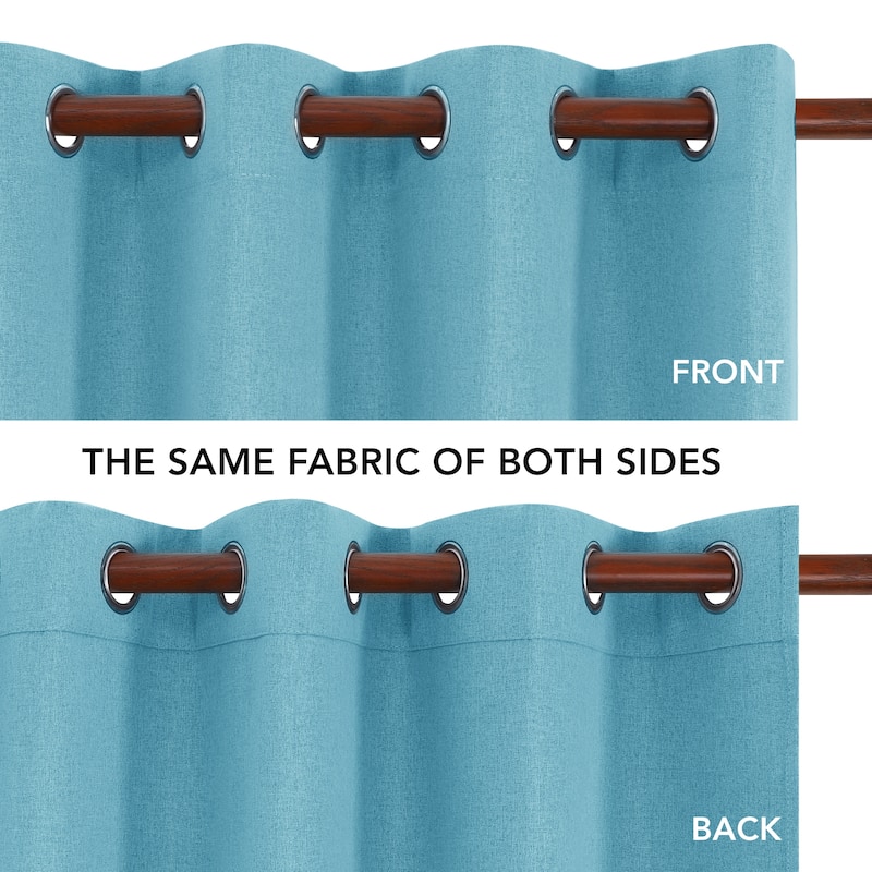 Deconovo Total Blackout Faux Linen Curtains 2 Panels