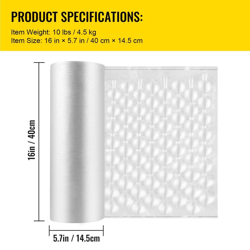 UIMOSO Air Cushion Film, 984Ft Length Air Pillow Bubble Bags Film, 16 Inch Width Film, Roll Bubble Bags Film for Wrap Machine