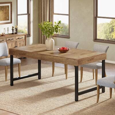Farmhouse Dining Table for 4-6 People for Home, Dining Room, Small Space, Rustic Brown