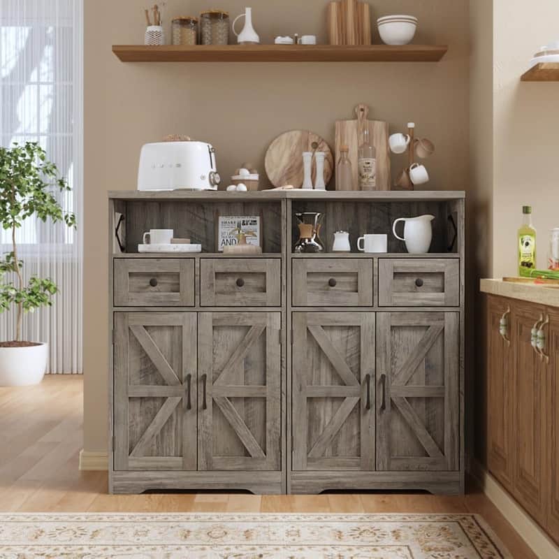 Freestanding Kitchen Pantry Cabinet - 11.6"D x 23"W x 42.5"H