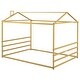 preview thumbnail 8 of 10, Queen Size Metal House-Style Platform Bed - Sleek Modern Design with Eave Details , Durable Construction