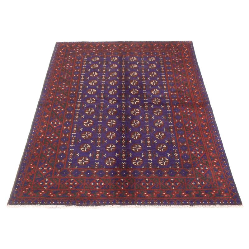 ECARPETGALLERY Hand-knotted Uzbek Kargahi Blue Wool Rug - 5'3 x 8'0