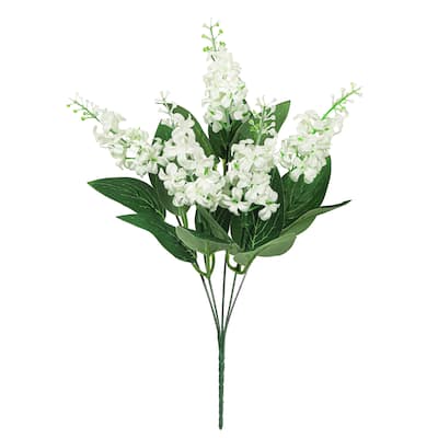 Set of 12 Cream White Artificial Stock Flower Stem Bush Bouquet 15in - 15" L x 6" W x 6" DP