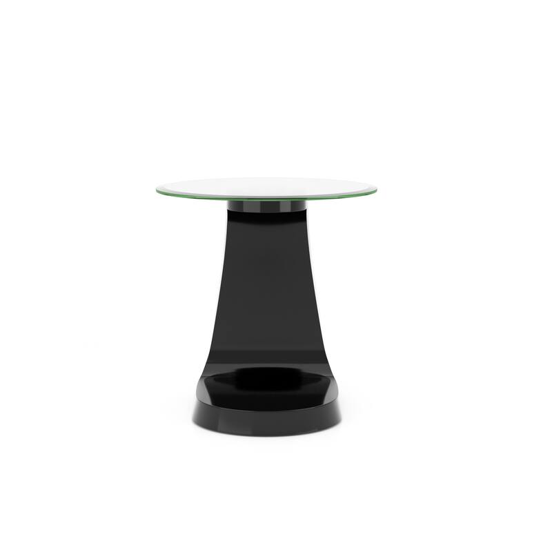 Crescendo Modern 22-inch Glass Top Round Side Table by Furniture of America