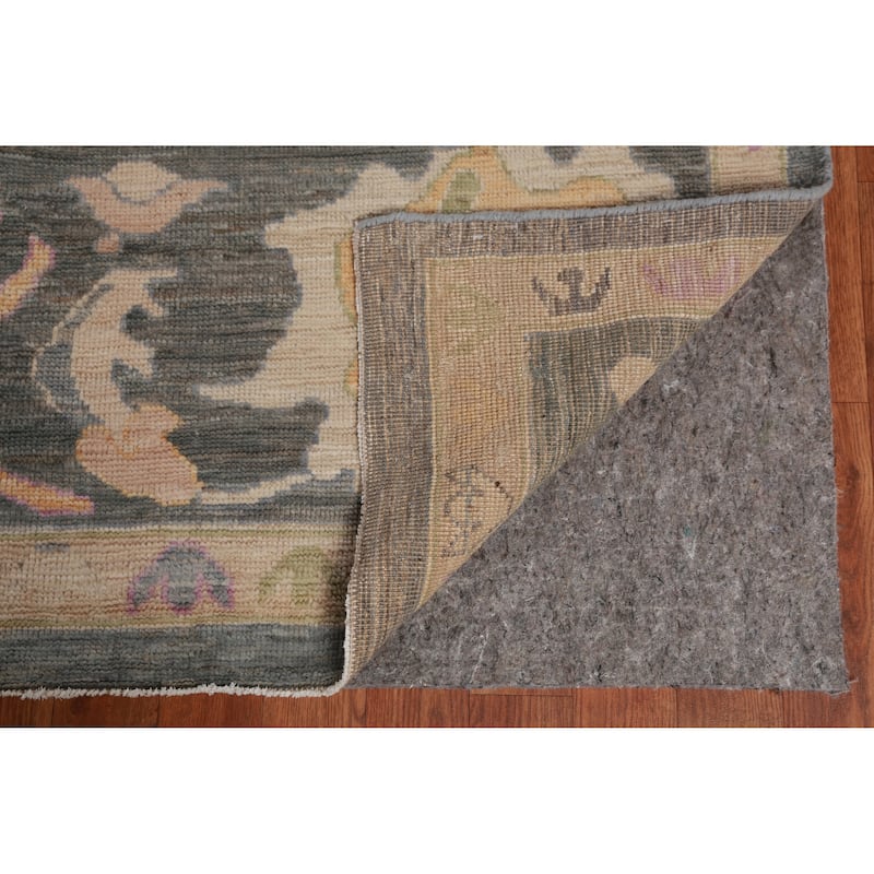 Hand Knotted Oriental 100% Wool Carpet Transitional All-Over Greys & Charcoal Oushak Area Rug - 14' 4'' X 9' 11''