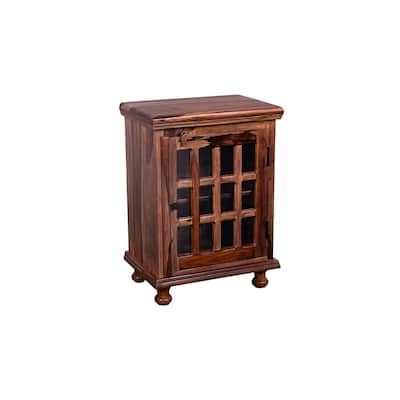 Porter Designs Taos Traditional Solid Sheesham Wood Cabinet, Brown