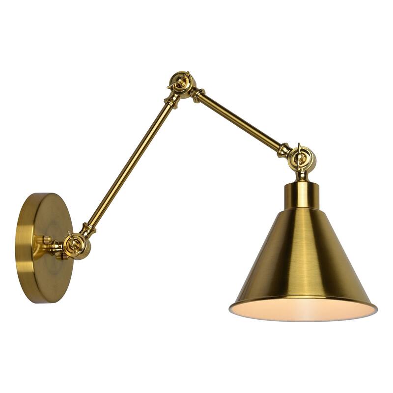 Kellers Metal Portable Plug-in Wall Sconce, Gold