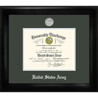 Patriot Frames Army 8.5x11 Discharge Black Frame Silver Medallion