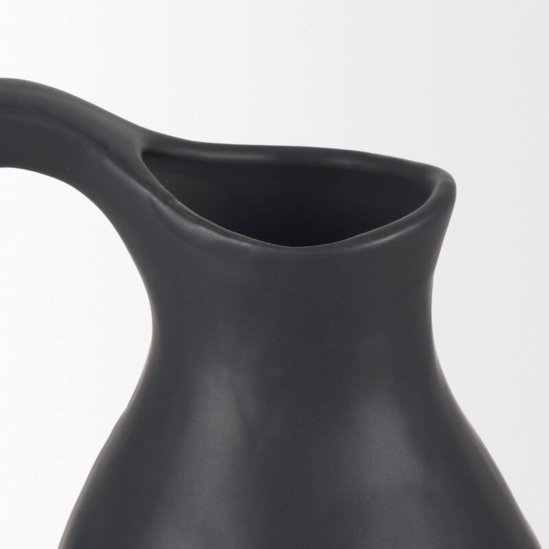 Valora Black Vase - 7.1L x 5.3W x 14.8H
