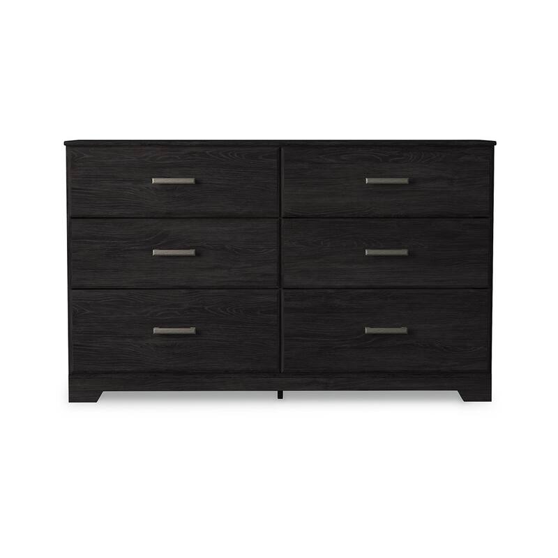 Cyme 60 In Wide Dresser, 6 Drawer, Modern Dark Charcoal Brown Laminate