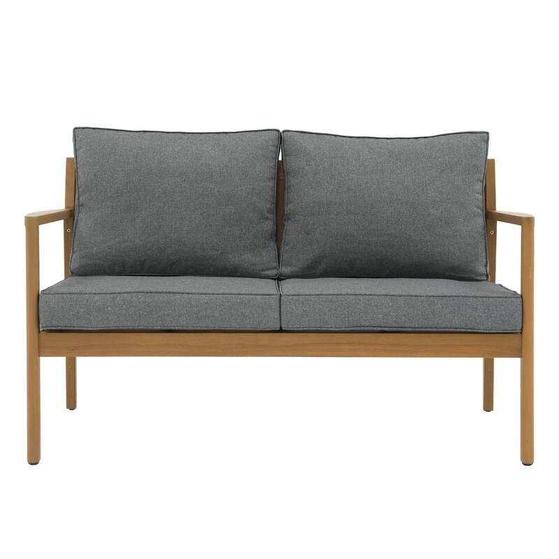 Outdoor 4 Piece Leisure Solid Wooden Chair Set