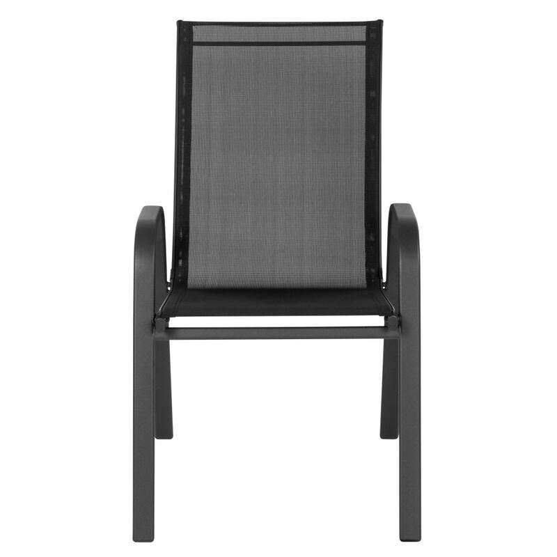 Outdoor Stacking Chairs w/ Flex Comfort Material (4 Pack)