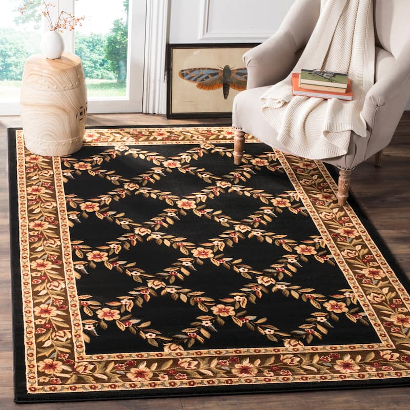 SAFAVIEH Lyndhurst Arenda Traditional Oriental Trellis Rug - 3'3" x 5'3" - Black/Brown