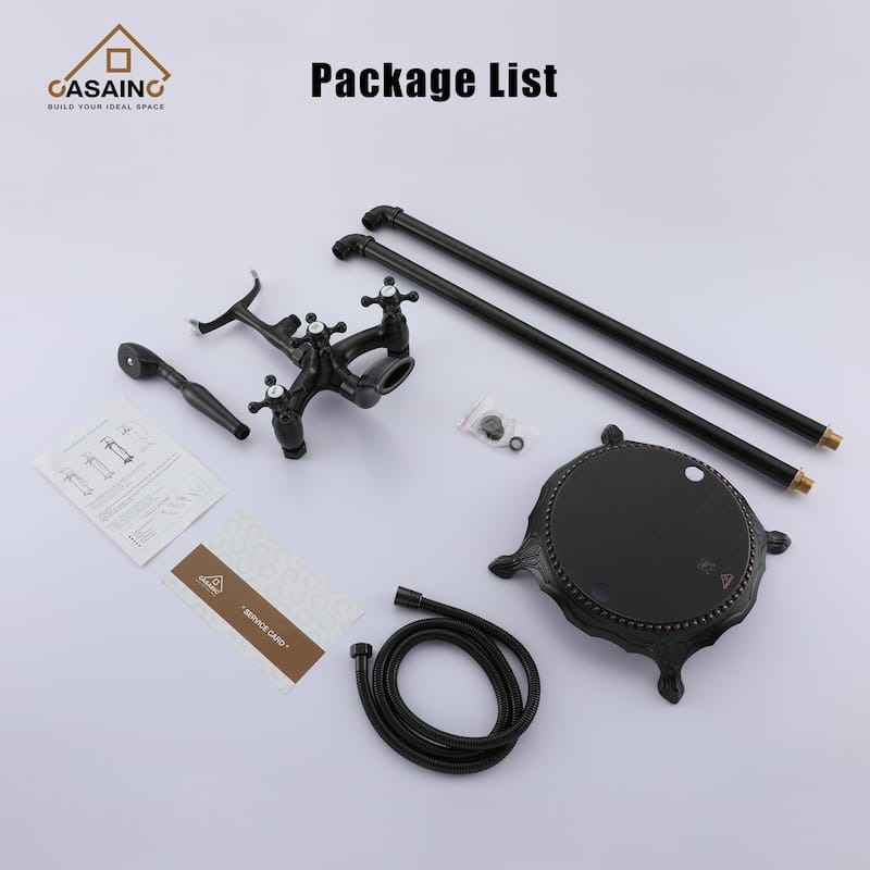 3-Handle Luxury Claw Foot Freestanding Tub Faucet