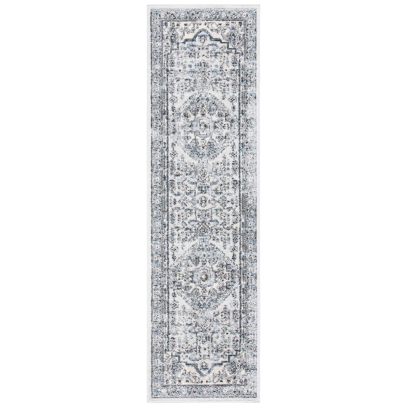 SAFAVIEH Oregon Hildur Traditional Oriental Rug - 2'2" x 6' Runner - Light Blue/Ivory