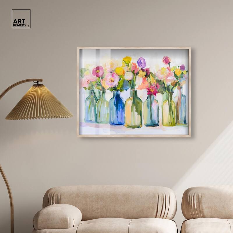 Bottles and Blooms Shadowbox by Art Remedy