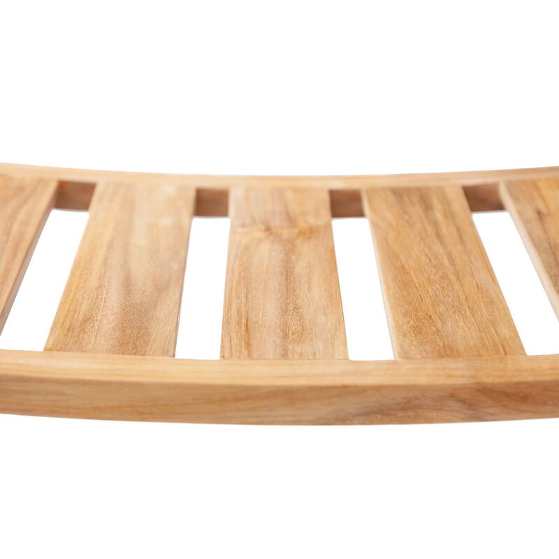 Nordic Style Solid Teak Asian Style Bench with Shelf