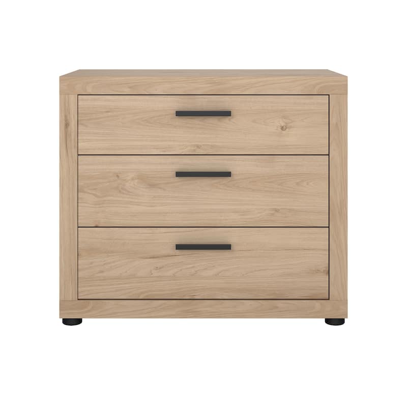 Porch & Den Mira 3-Drawer Chest, Jackson Hickory