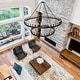 preview thumbnail 9 of 13, Modern Farmhouse Chandelier 2 Tier Large Black Wagon Wheel Chandeliers