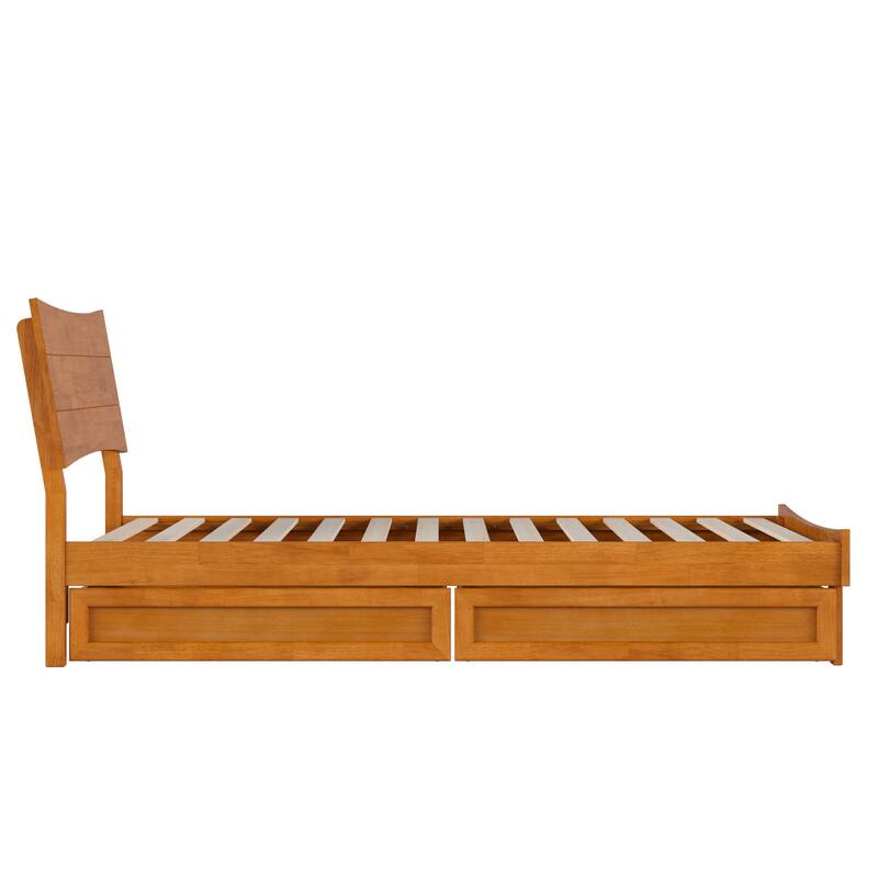 Phoenix Wood Platform Bed with Storage Drawers