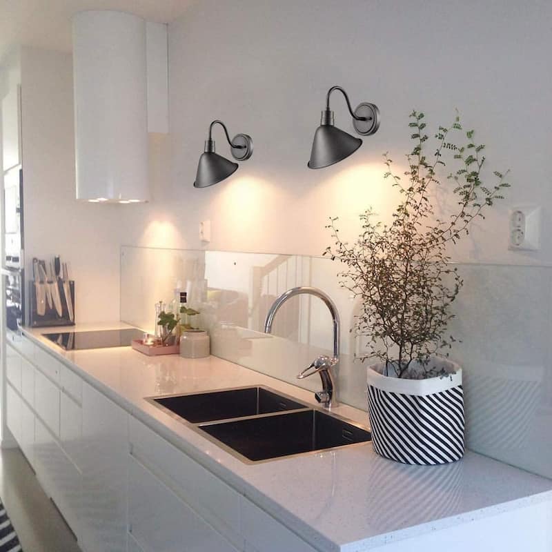 Belluno Industrial Gooseneck Wall Sconces Antique Black Barn Light Set of 2 - Antique Black