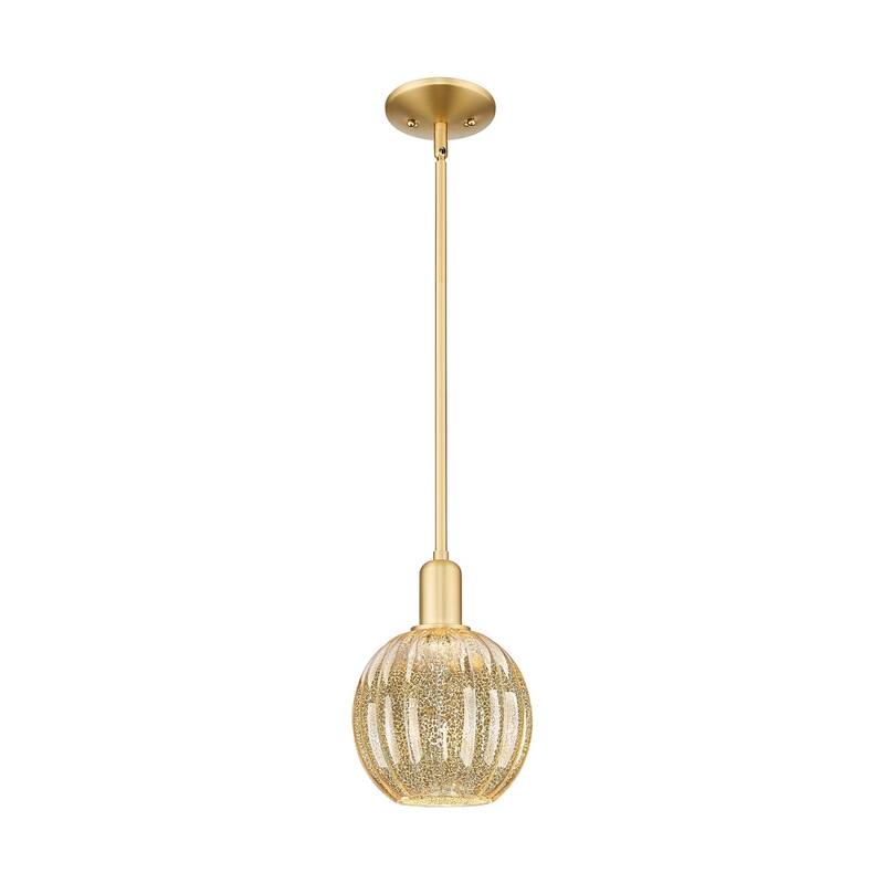 Innovations Lighting 716-1S-11-7 Preston Pendant Preston 7" Wide Mini - Satin Gold / Mercury