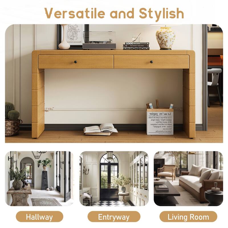 Curved Console Table with Storage