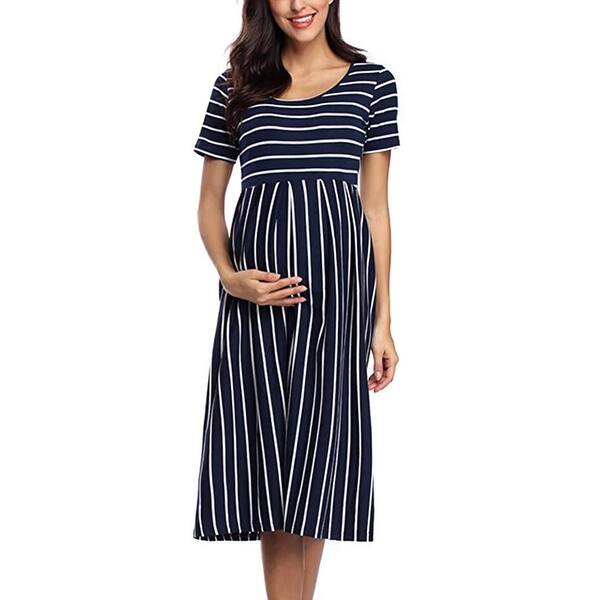 Shop Bbhoping Women S Summer Casual Striped Maternity Dress Short