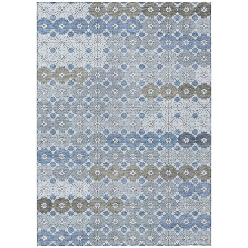 HomeRoots Floral Modern Rectangle Outdoor Rug