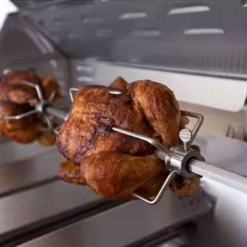 Spire 36" Stainless Steel Rotisserie Grilling Kit w/ Motor, 1/2" Rod, 4 Forks, & Hardware