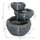 preview thumbnail 9 of 7, 3-Tier Chiseled Basin Solar Outdoor Water Fountain with Battery - 17"
