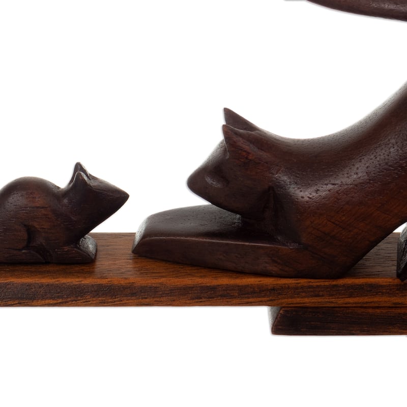 Novica Handmade Helping Buddies Wood Phone Holder
