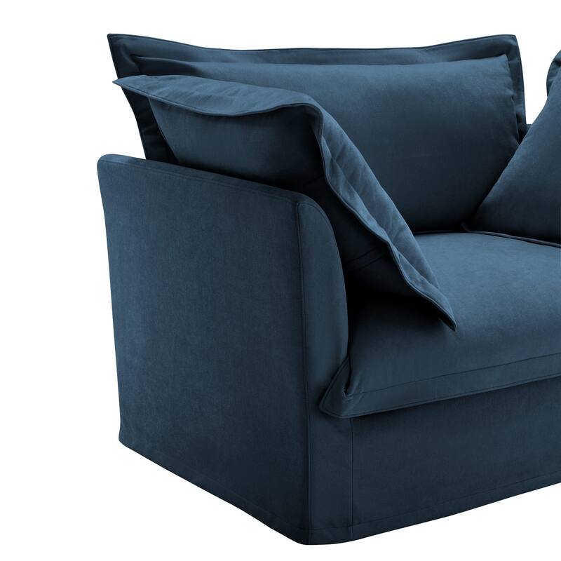 Modern 2 Seater Upholstered Sofa with 2 Pillows