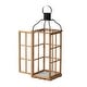 preview thumbnail 11 of 34, Glitzhome Oversized Farmhouse Wooden Metal Cage Candle Holders Patio Hanging Decorative Lanterns (Set of 2)