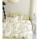 preview thumbnail 1 of 1, Janet Powder Green100% Cotton Floral Reversible Duvet Cover Set Queen/Full