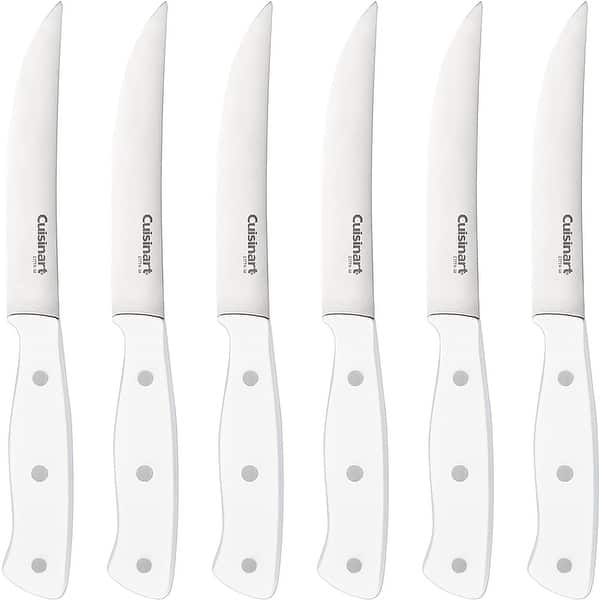 Cuisinart C77TRS6SKW White Triple Rivet 6pc Steak Knife Set Bed Bath