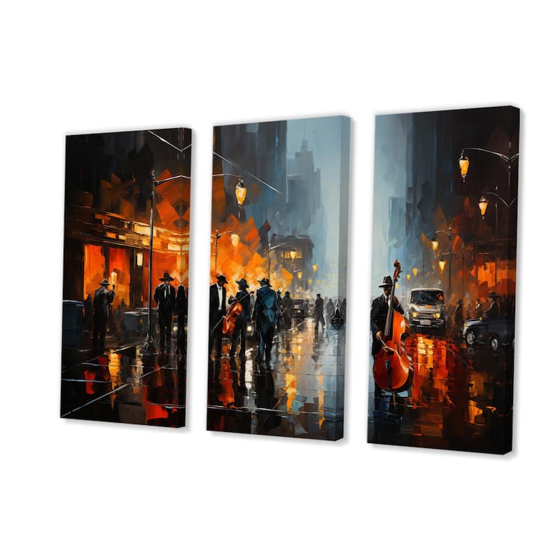 Designart "African American Harlem City" African American Wall Art Print Set