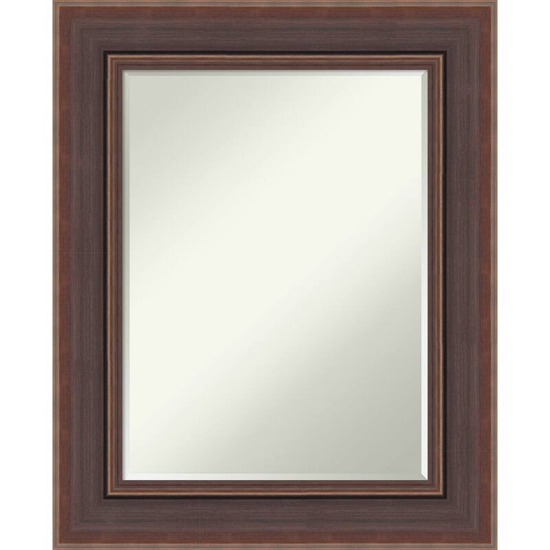 Moab Half-Inch-Bevel Framed Bathroom Vanity Wall Mirror - Moab Brown Bronze - 26 x 32 in